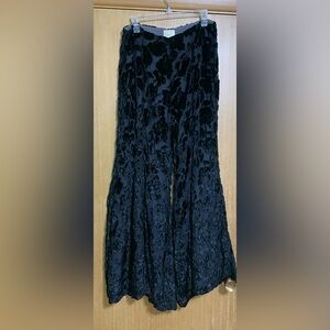 Maeve Wide Bell Bottom Black Brocade Grey Lining Pant size 10